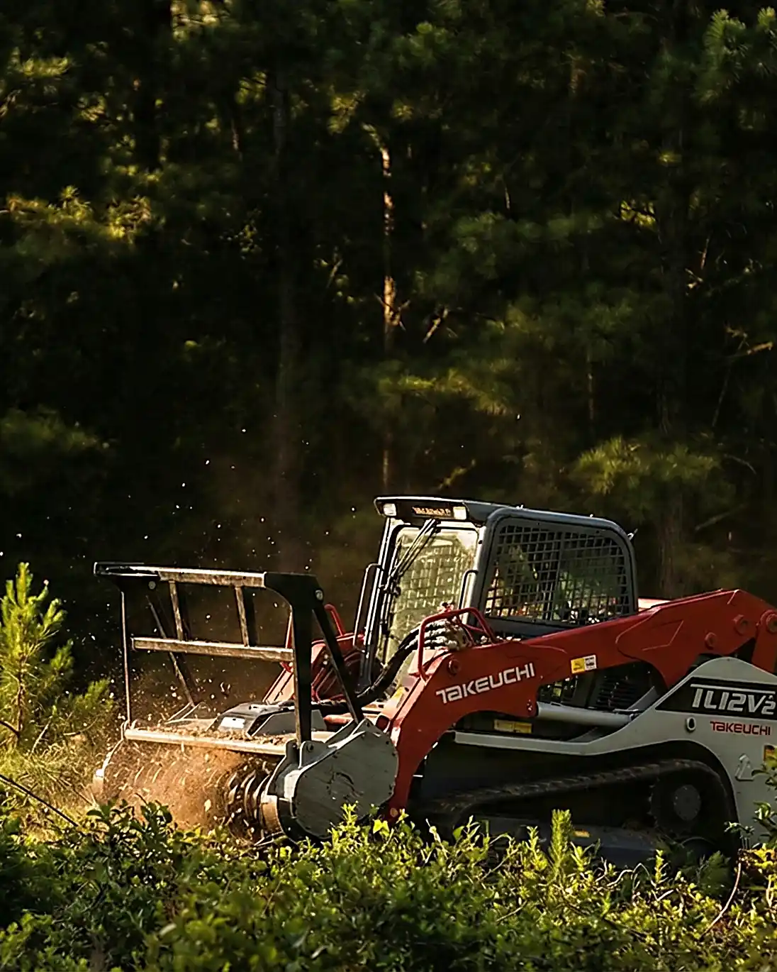 Takeuchi TL12V2 compact track loader on an East Texas job site
