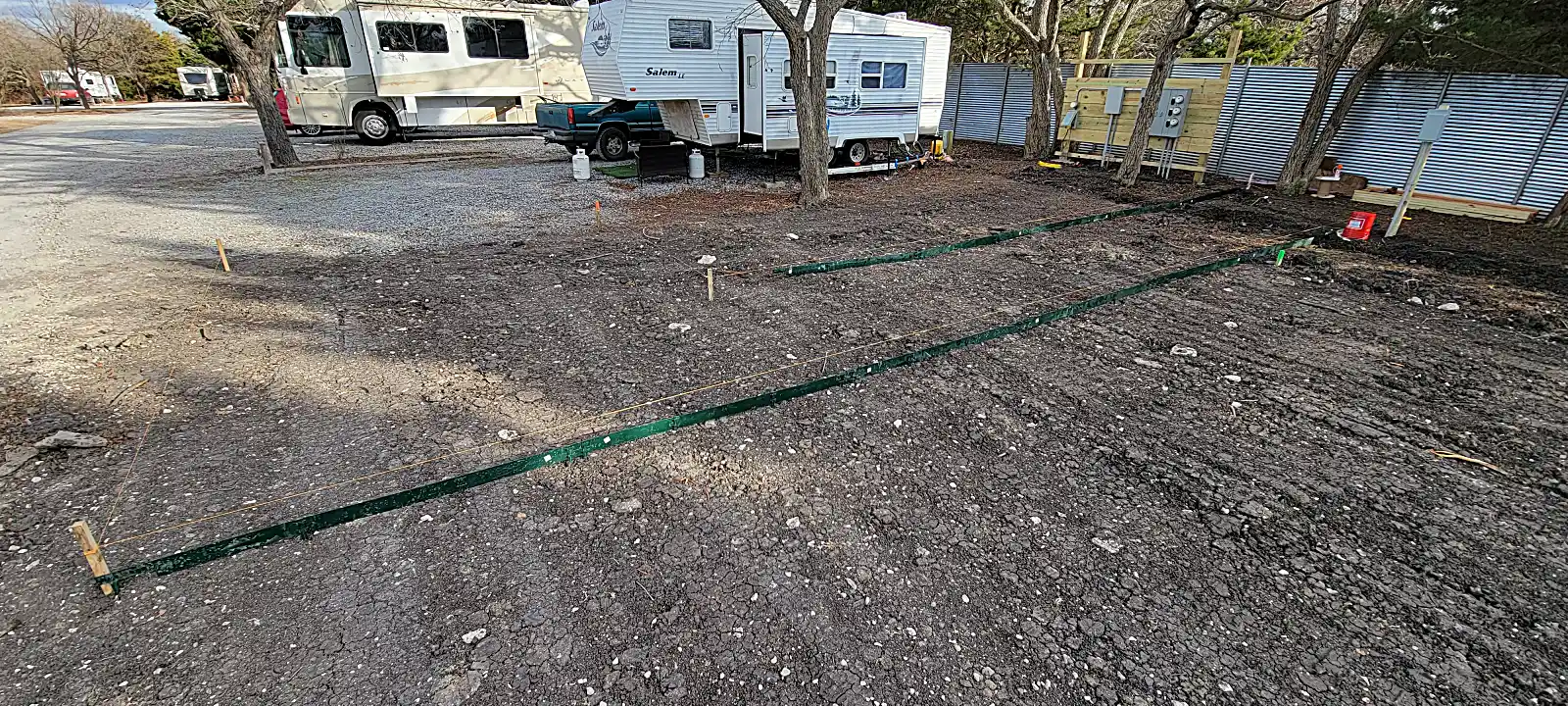 Initial clearing and grading for new RV pads