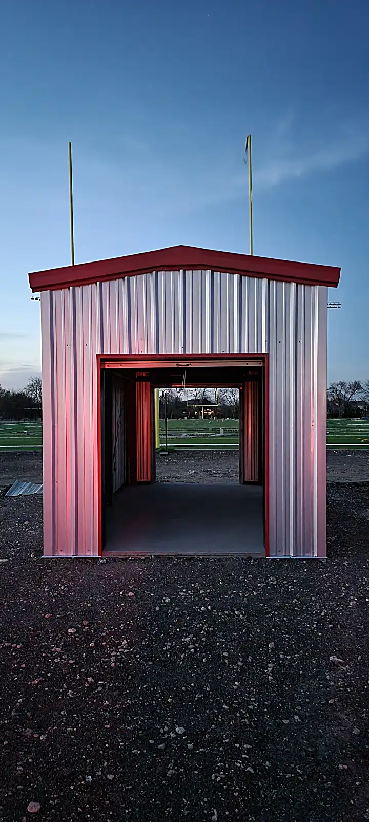 Metal building exterior finishing