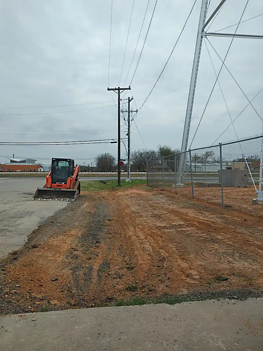 Initial dirt clearing and site leveling process