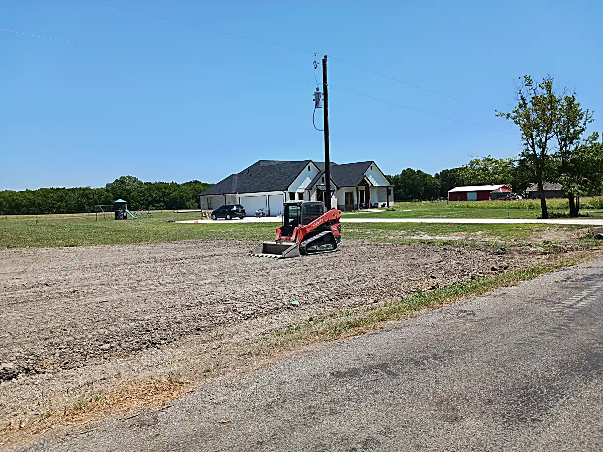 Final smoothed dirt graded for improved property drainage