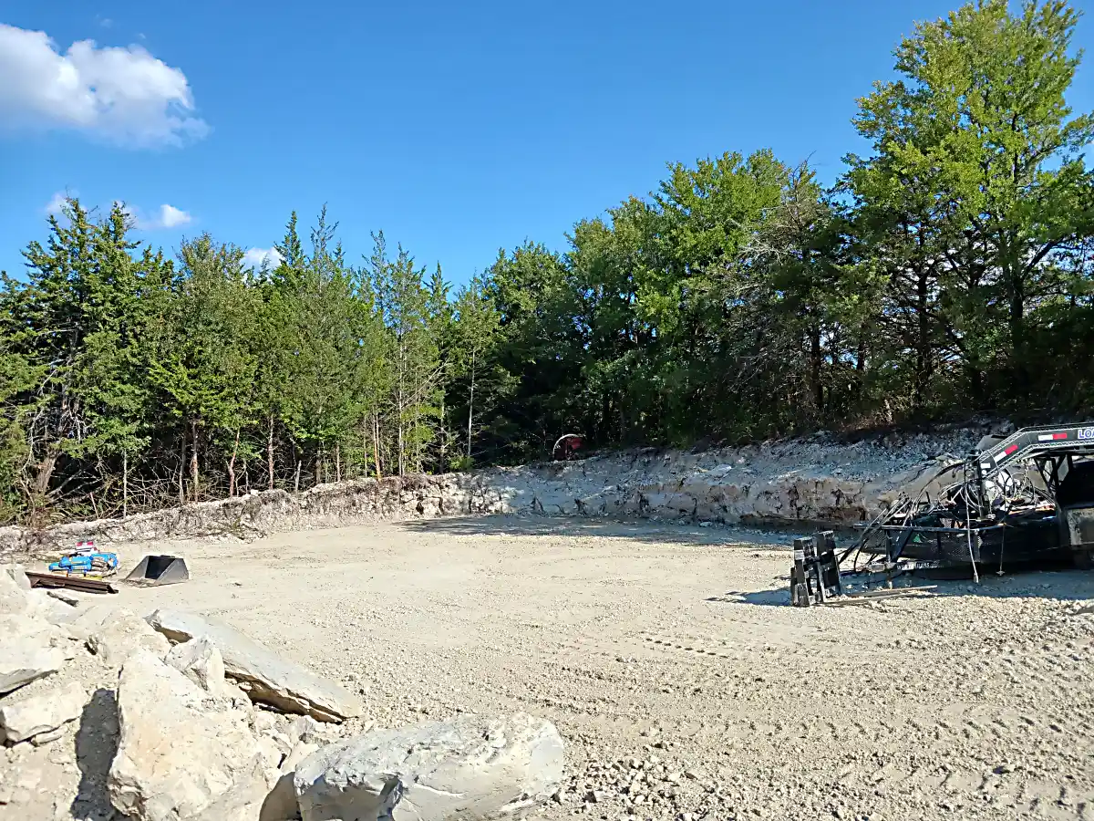 Dirt removed and relocated for lot grading