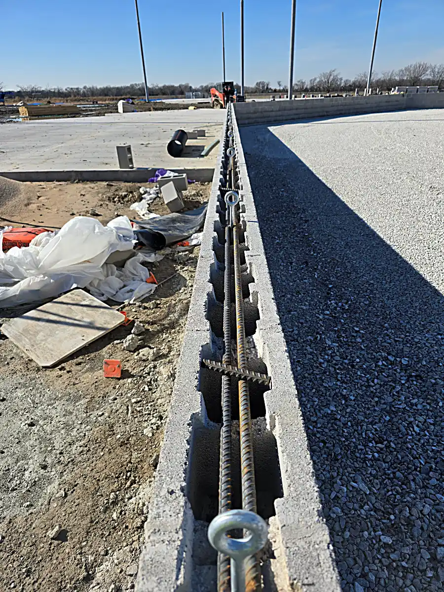 Vertical look down roof valley of dugout