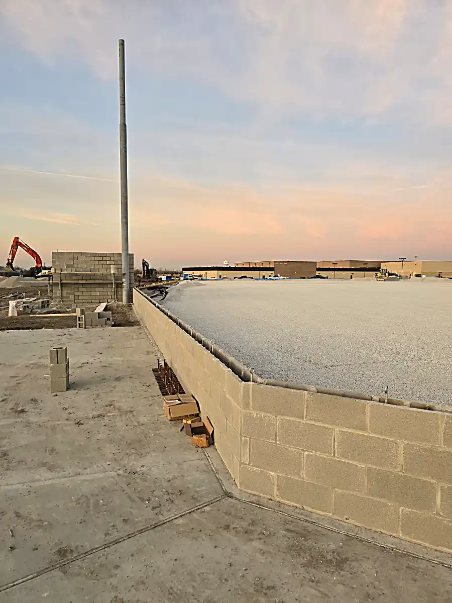 Sunset vertical shot of finished dugout framing