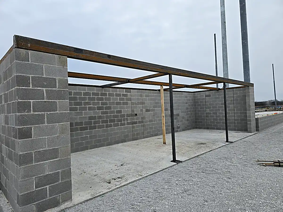Dugout interior concrete flooring