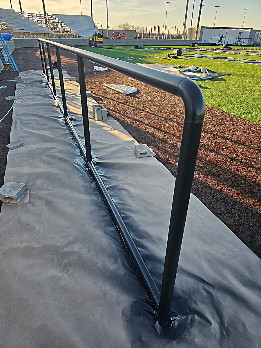 Practice area construction with fencing framing