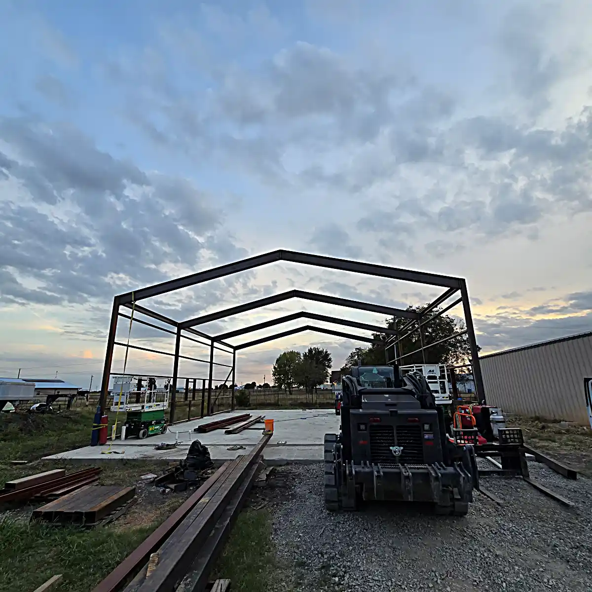 Adding metal roof to steel weld up building
