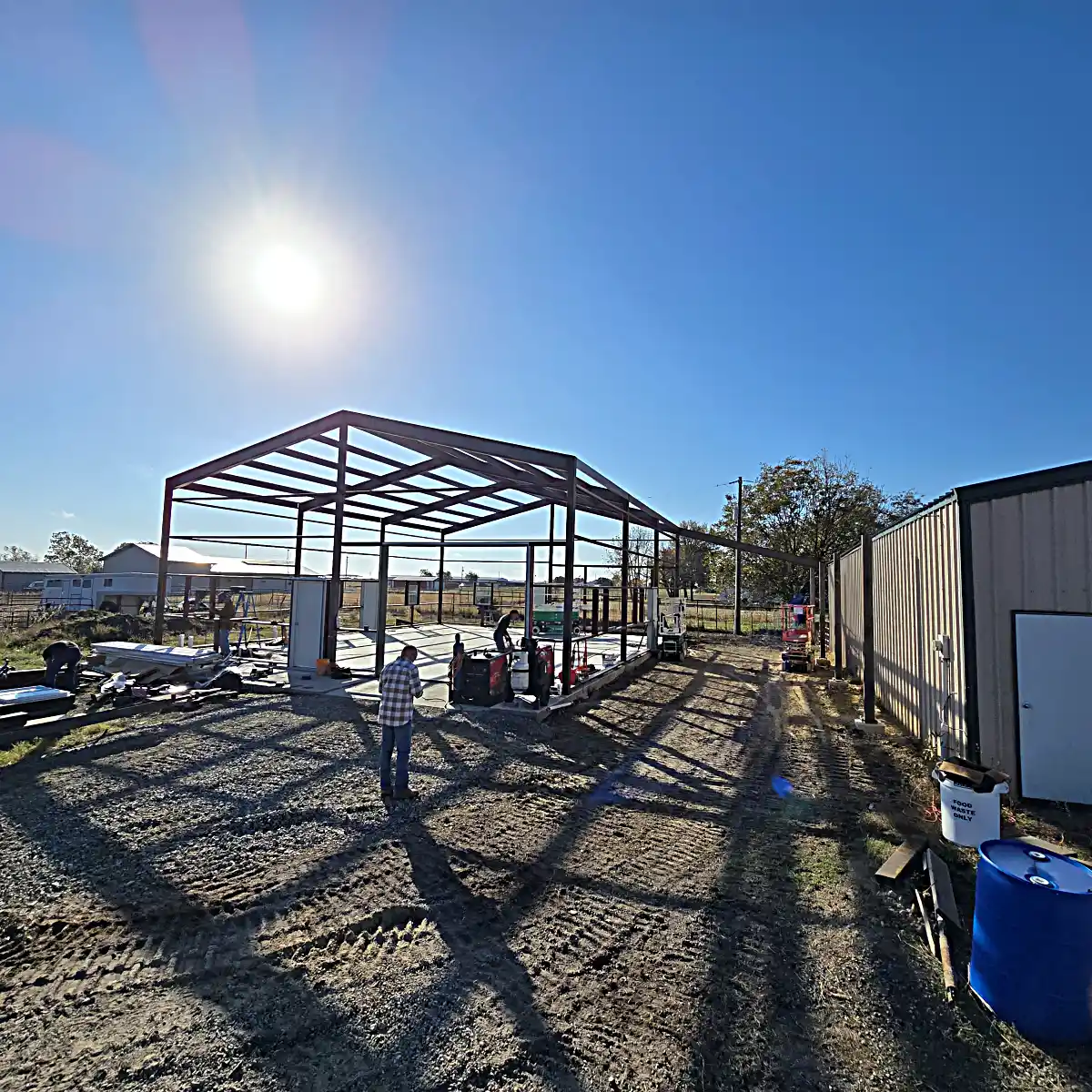 Exterior siding panels on 40x50 metal building