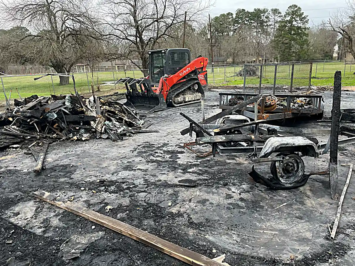 Cleared structural pad prior to debris haul off