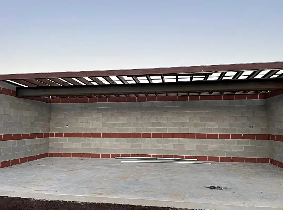 Roof flashing details on athletic dugouts