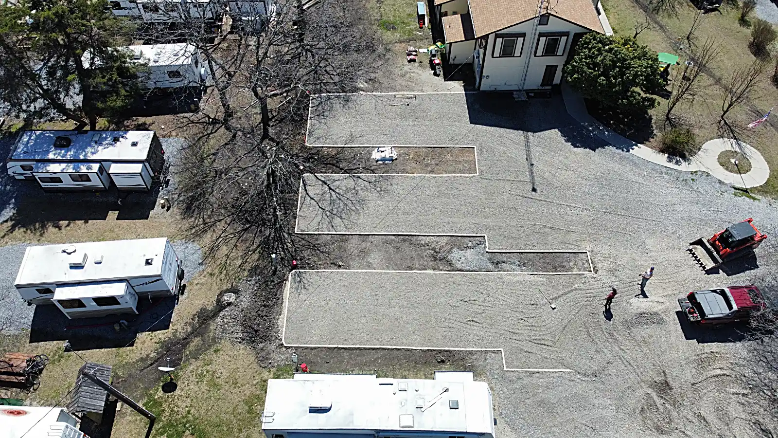 Aerial view of expanded RV operational footprint