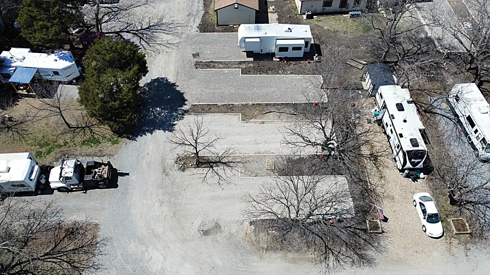Elevated shot demonstrating optimal park spacing and drainage