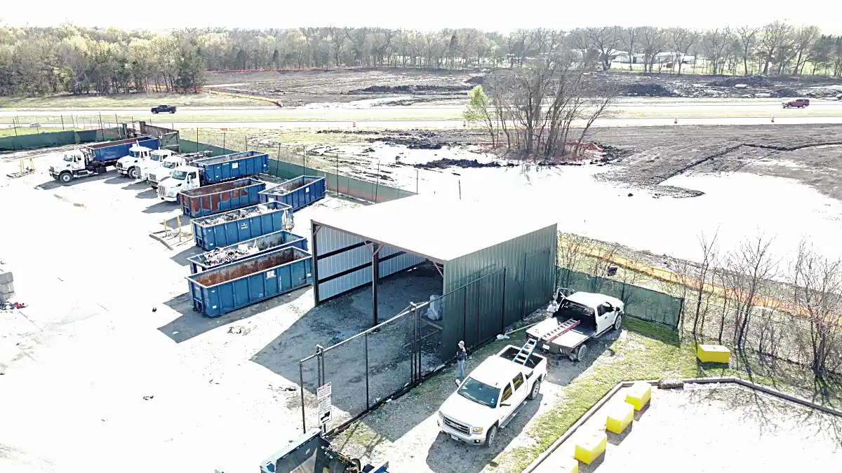 Surrounding commercial site view with new building