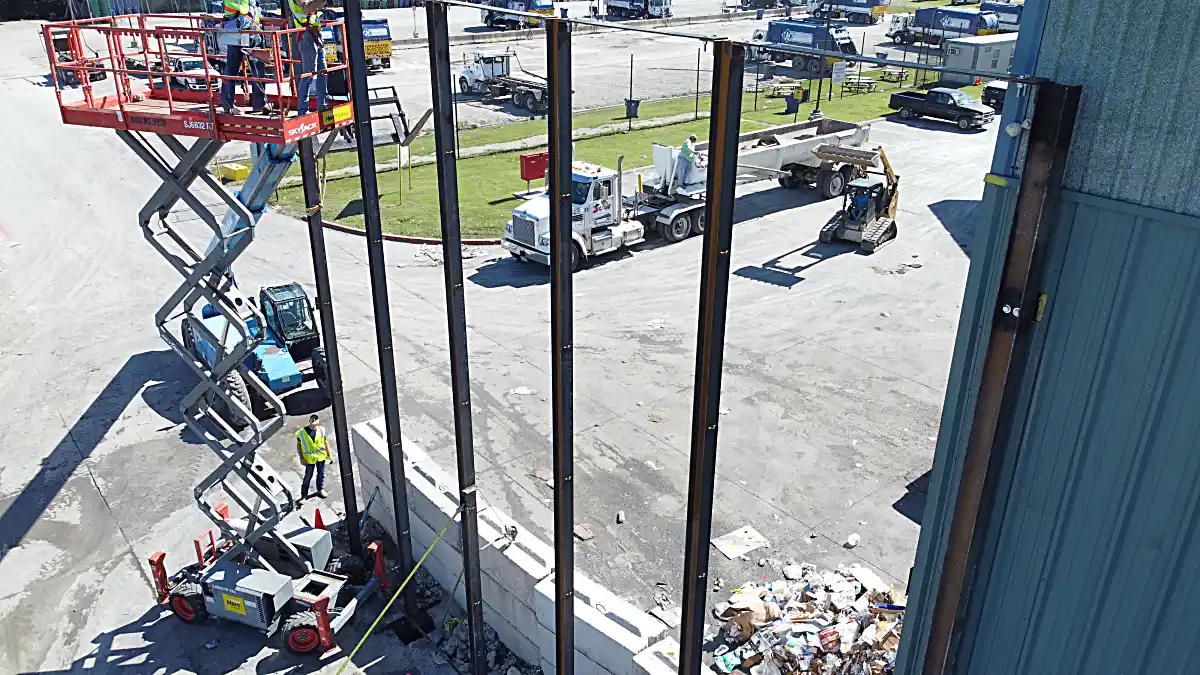 Drone overview of the property perimeter layout