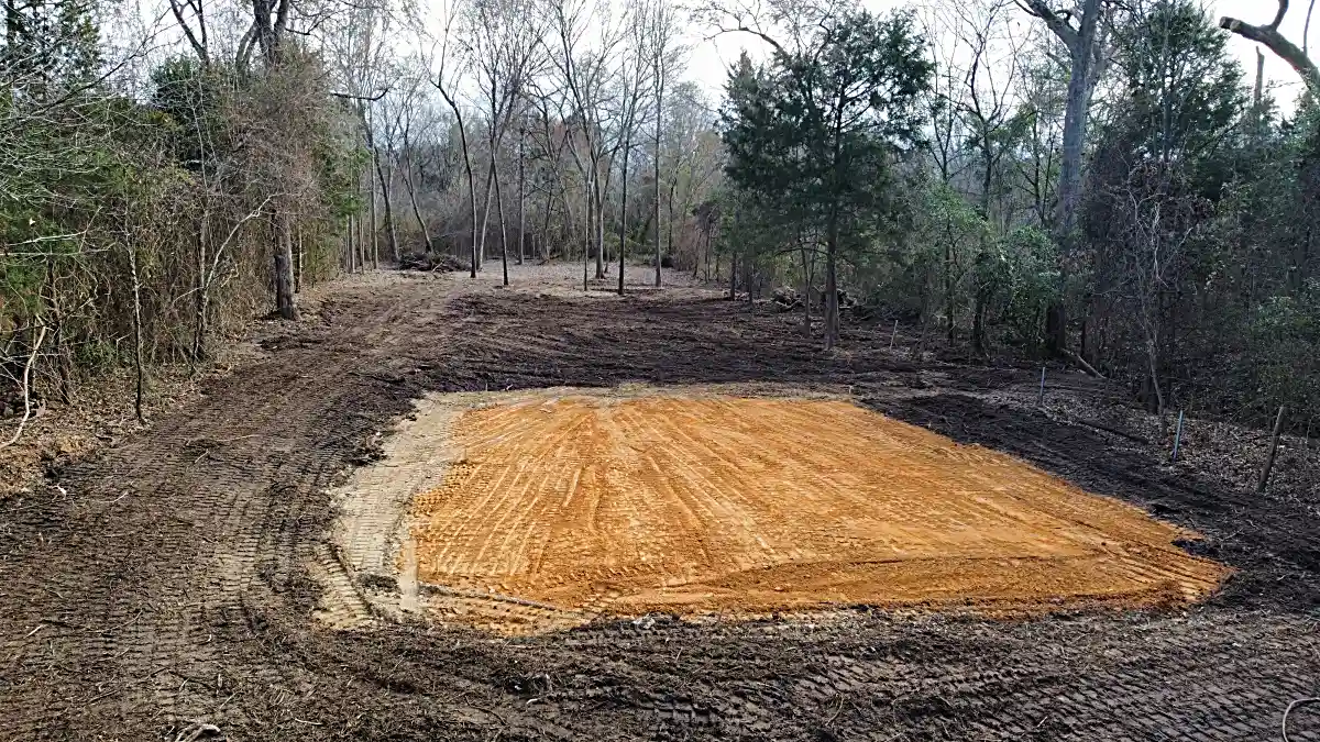 New build site graded and packed