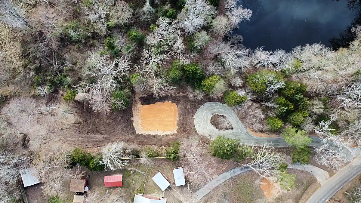 Structural pad and completed driveway earthwork