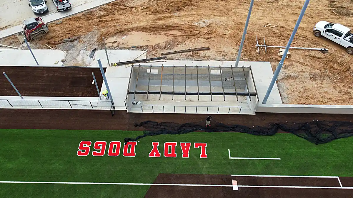 Standing seam roof installation on steel dugouts