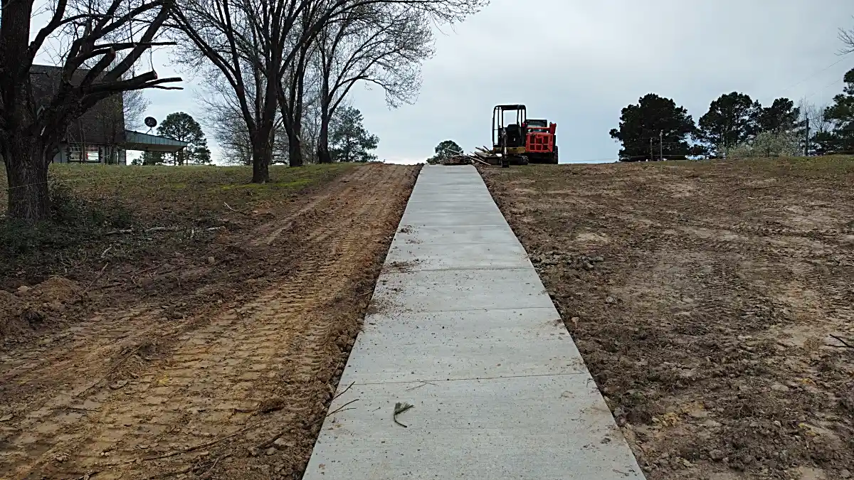 Residential site finishing and dirt relocation aerial
