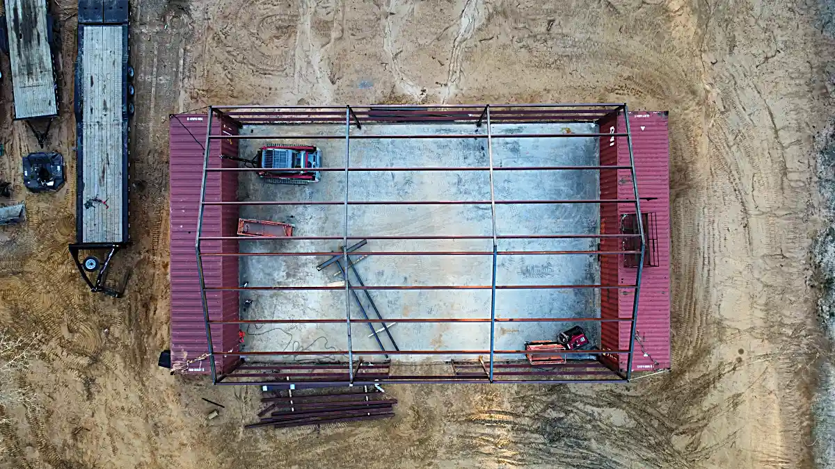 Complete metal building 40x60 view